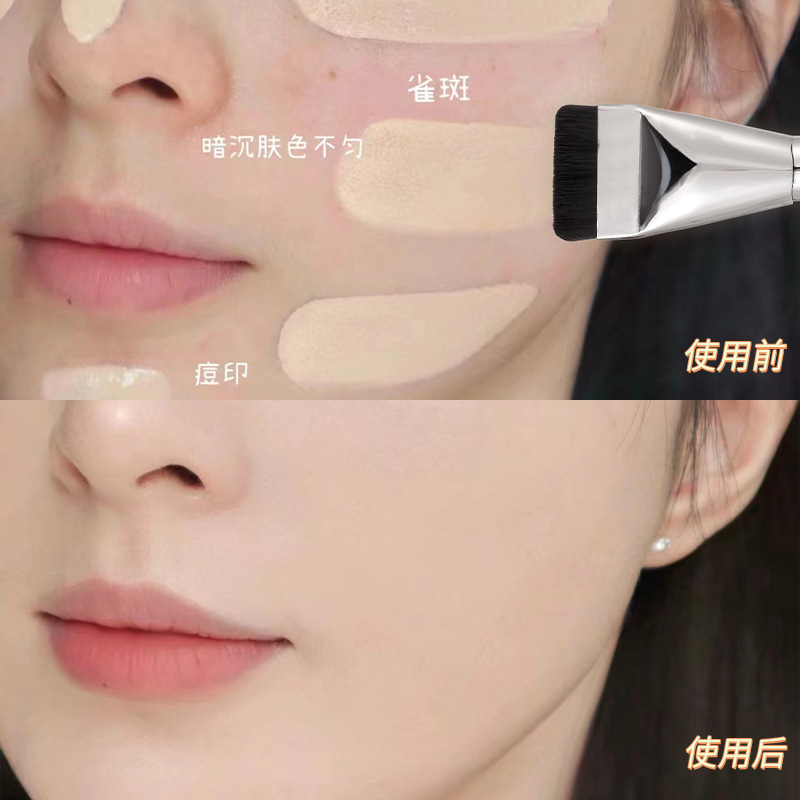 xixiX779 Foundation brush, non-powder mask brush, leaving no trace, light and thin base makeup brush, mask refreshing hand and face beauty tool details Picture