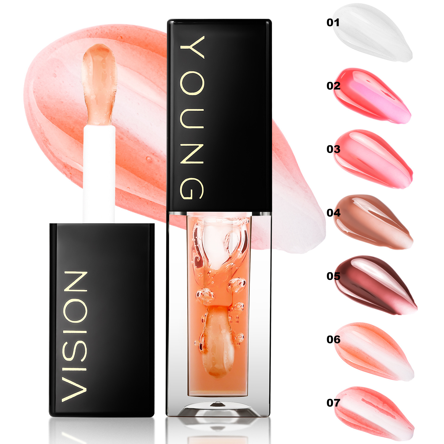 YOUNG VISION 7-color Mirror Lip Oil Set Dudu Lip Liquid Lipstick Lip Gloss Item Picture