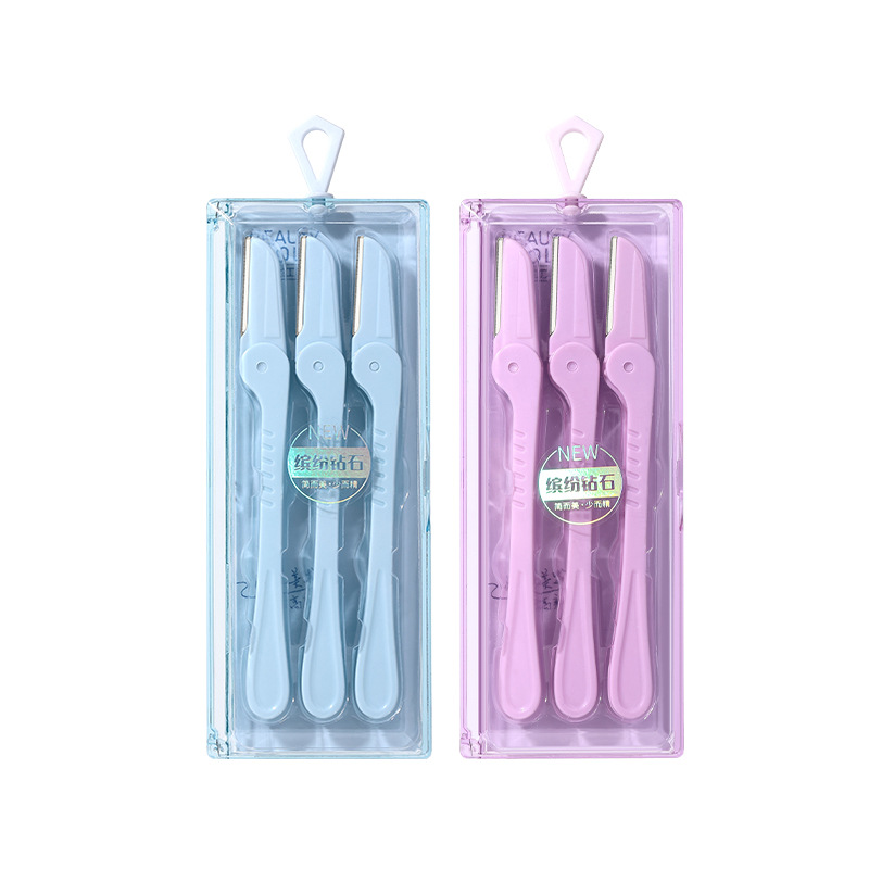 LMLTOP folding Eyebrow trimmer 3-piece set, compact macro with protective net eyebrow trimmer box set SY341 Item Picture