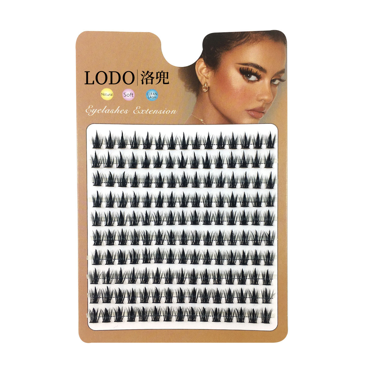 LODO's ten-row tower-pointed wheat ear eyes Barbie comic style thick, realistic and natural wide-stem false eyelashes Item Picture