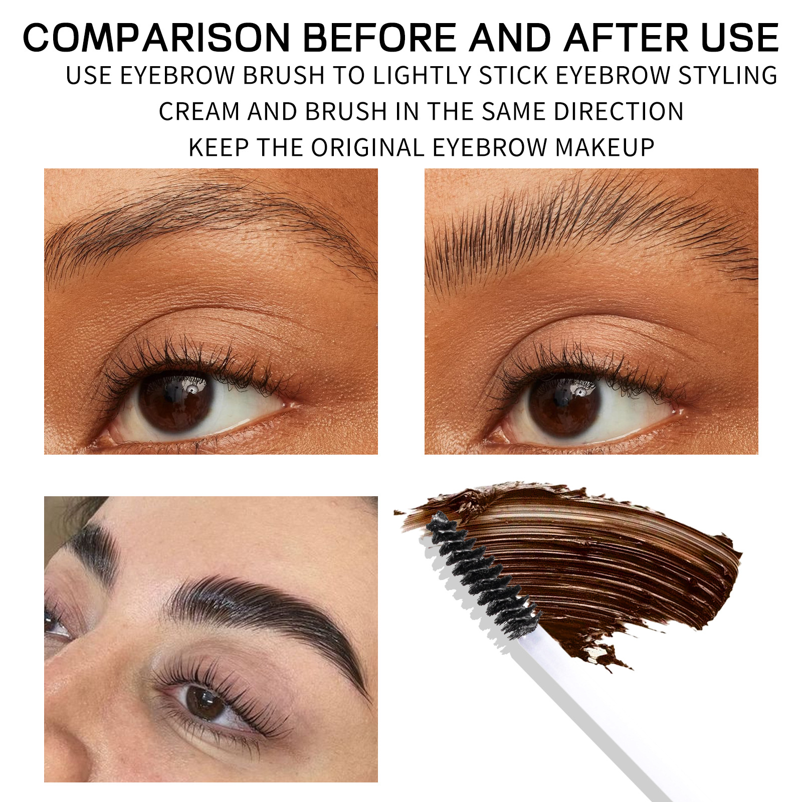 Julystar Eyebrow Gel is a waterproof, non-smudging, long-lasting waterproof, natural and three-dimensional liquid that dries quickly Specification drawing