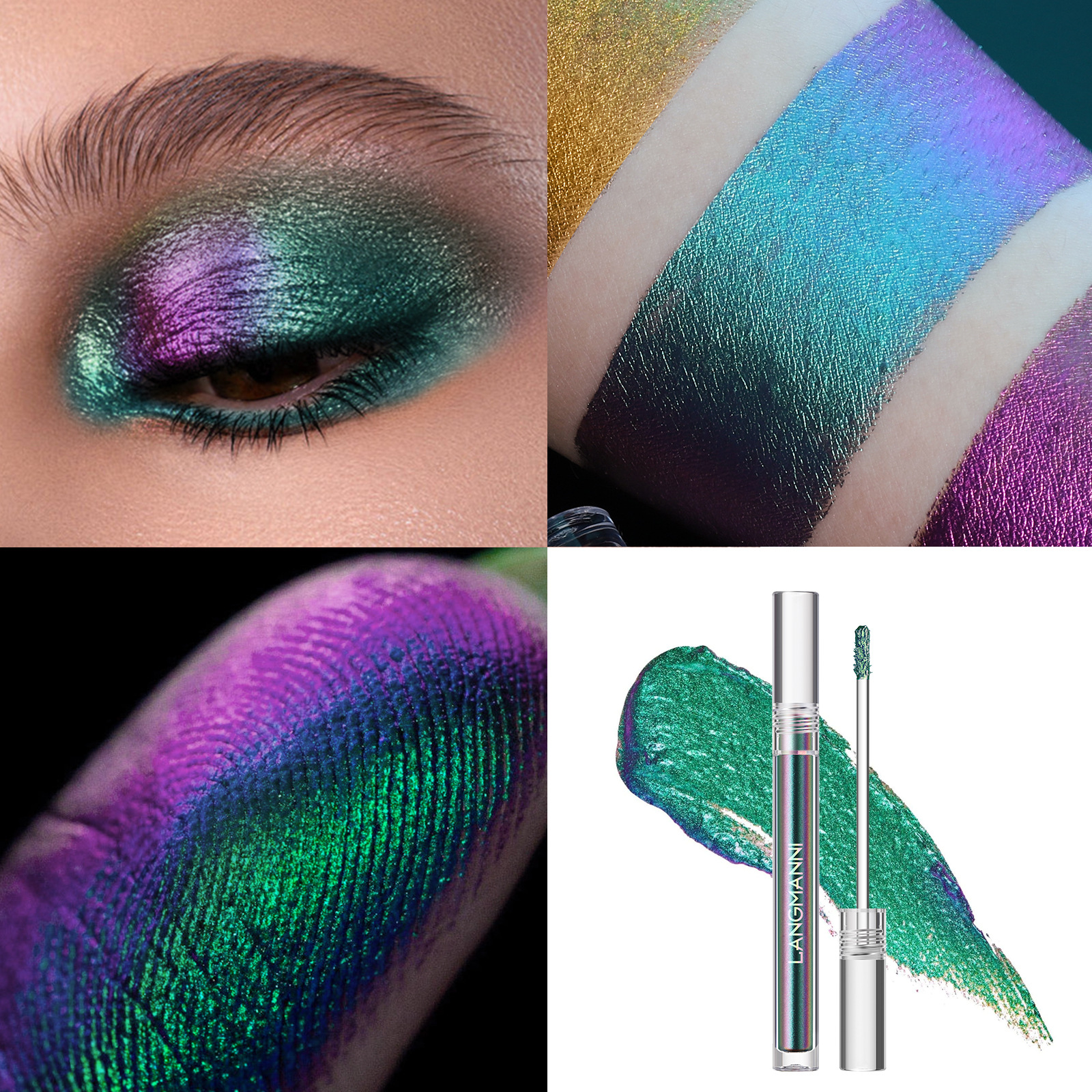 Langmanni Single Chameleon Liquid Eyeshadow shines with eyeshadow liquid eye makeup Application Scenario