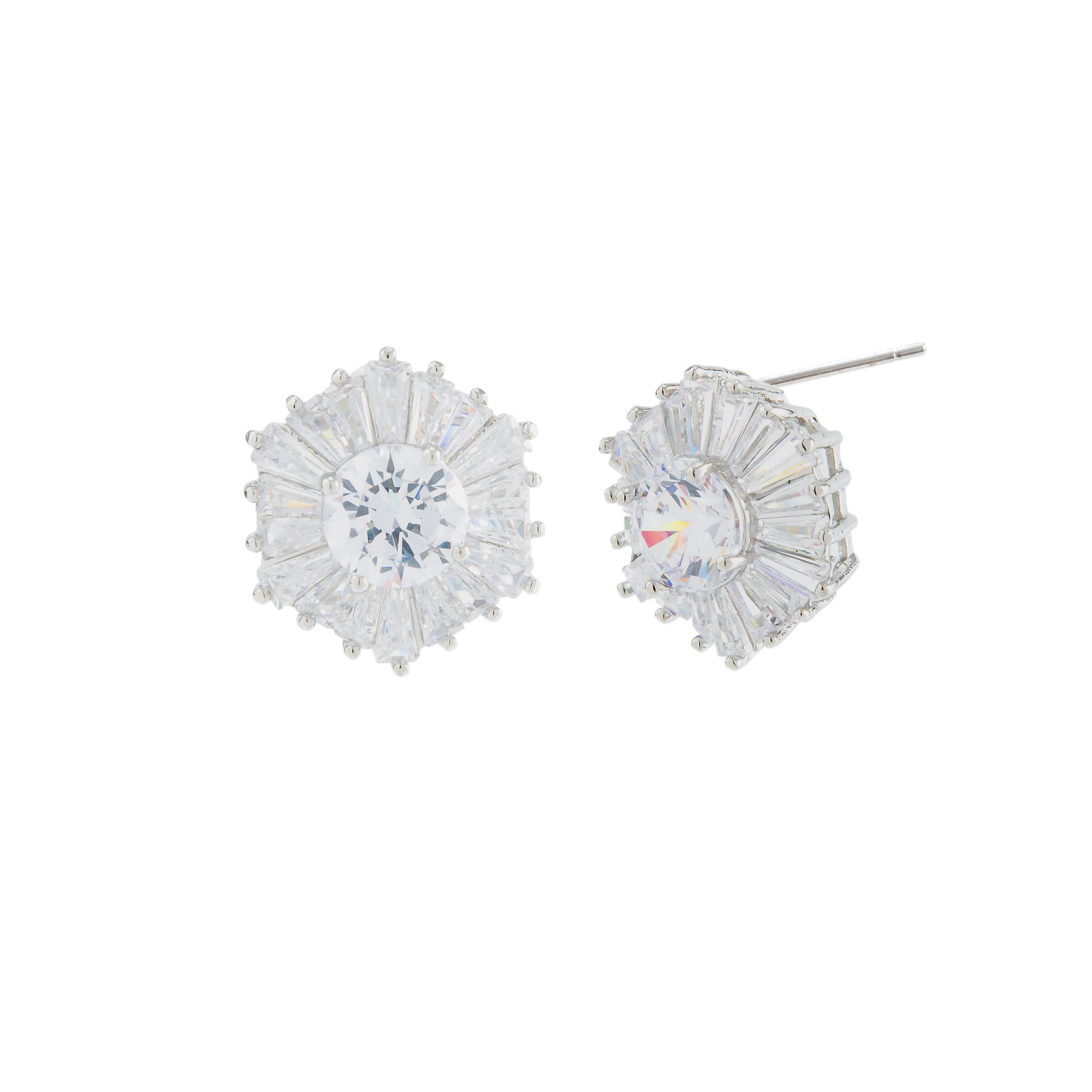 Xuhui brand exquisite and light luxury copper plated with real gold and set with zircon 925 silver needle, luxurious design and fashionable stud earrings details Picture