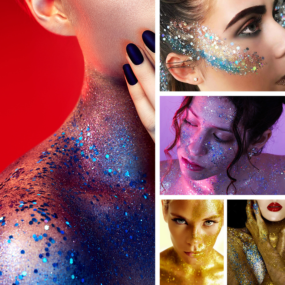 Fit Colors 6-color body painting, sequined stick face, lip star glitter eyeshadow, festival stage makeup Specification drawing
