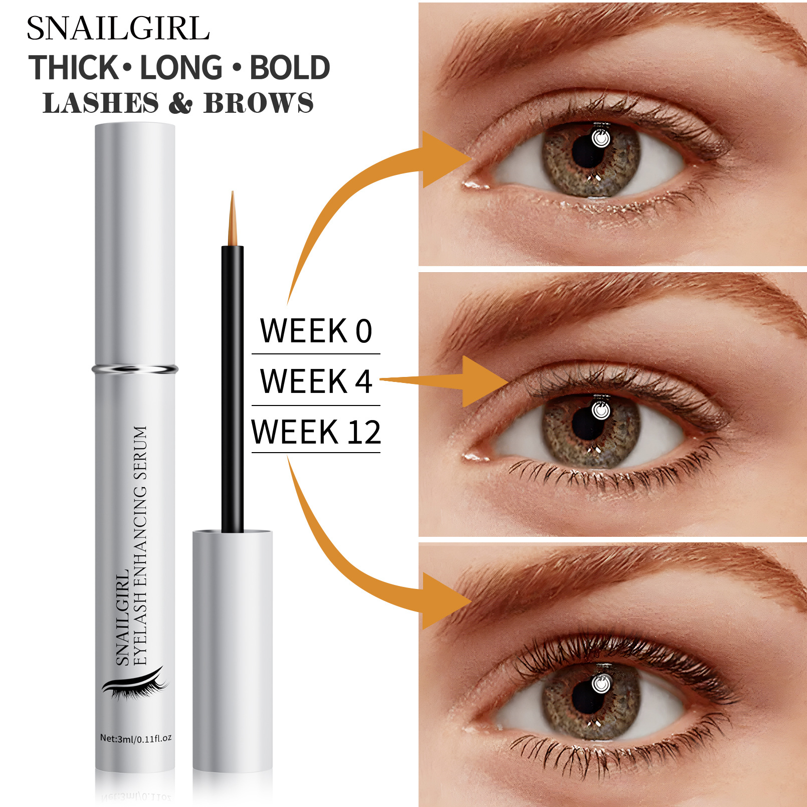 SNAILGIRL Amazon Eyelash serum - Natural and Transparent Eyelash Serum Application Scenario