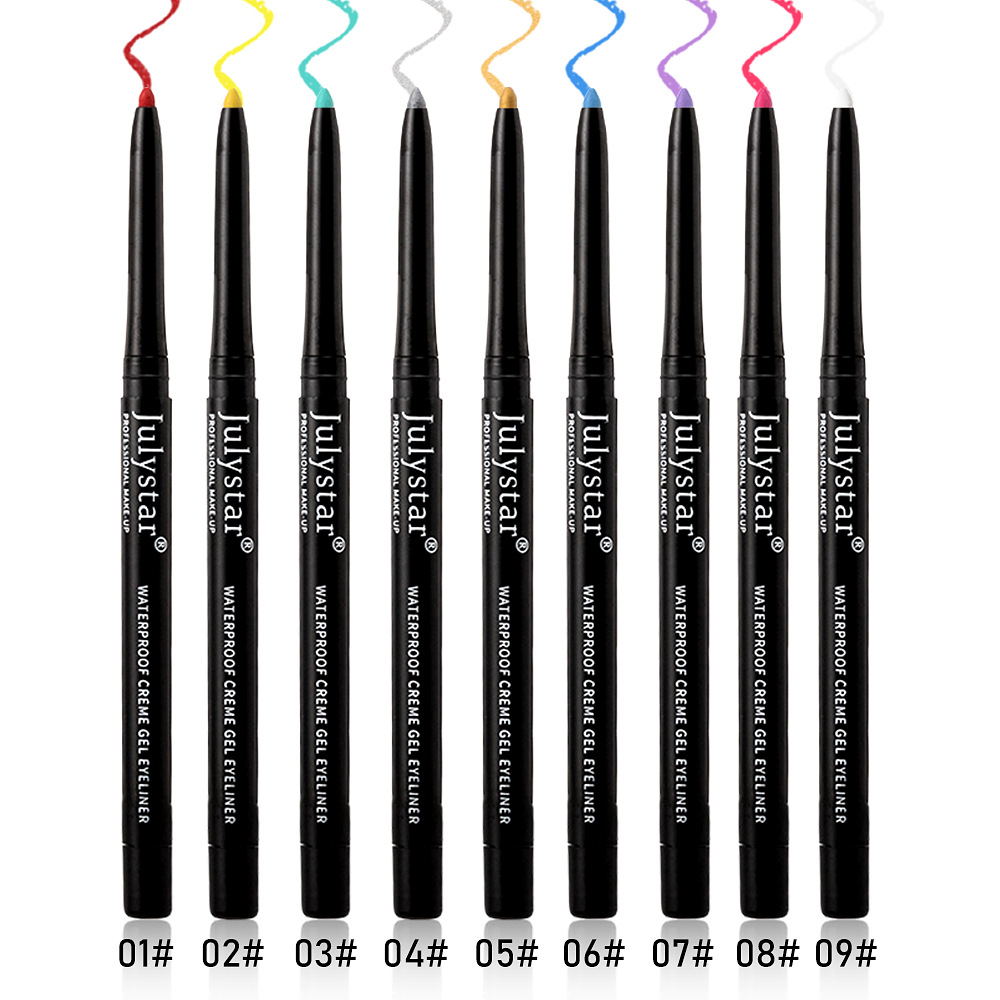 Julystar long-lasting Waterproof and non-smudging colorful eyeliner Gel Pen for export, exclusively for wholesale of easy-to-apply eye makeup Item Picture