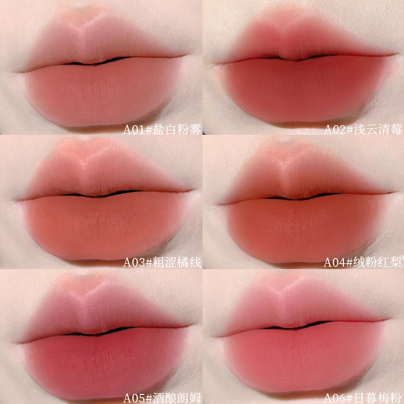 xixi Manta Flower Velvet matte Lip Gloss, velvet matte finish, not easy to stick to the glass, whitening, not picky about skin type, student lipstick Specification drawing