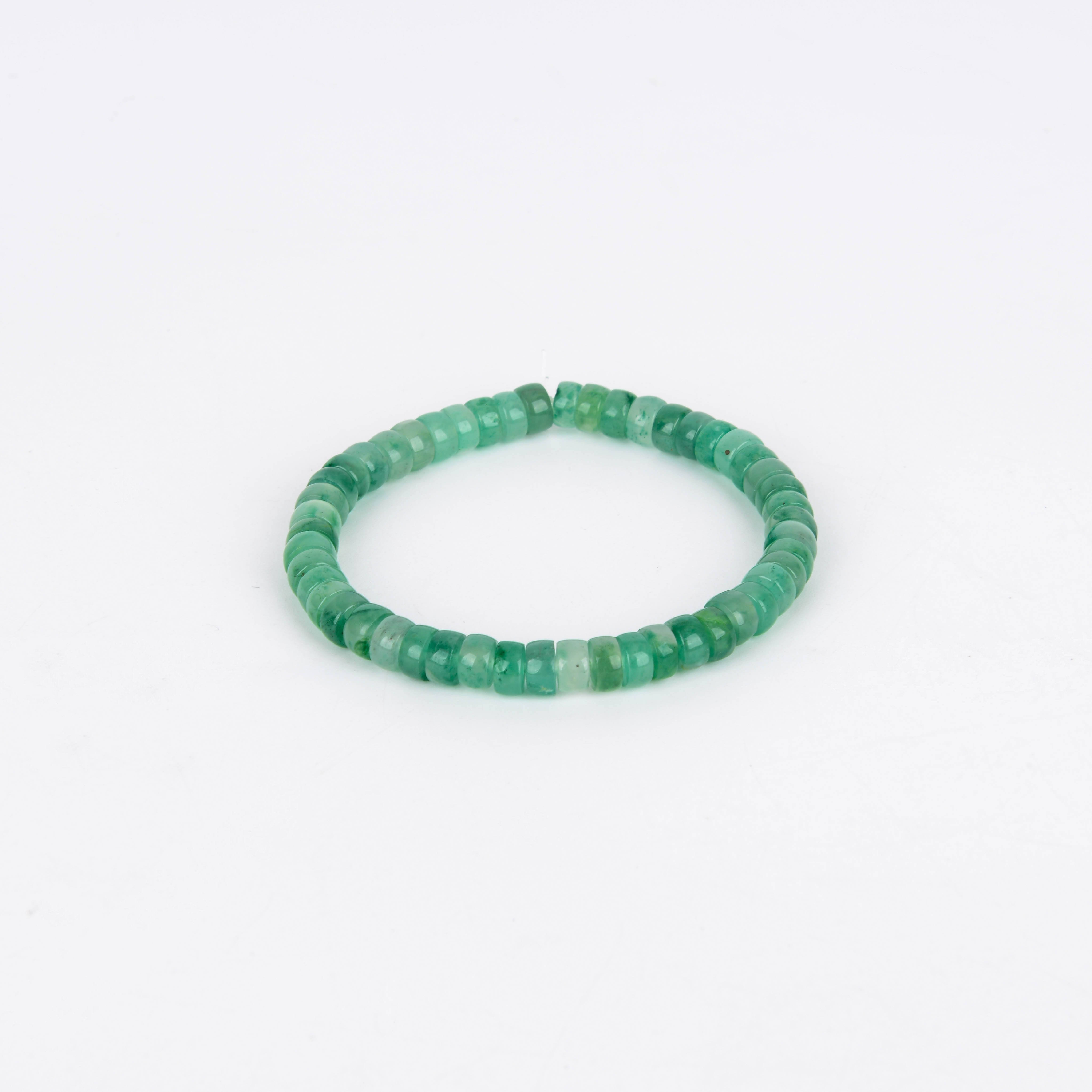 Natural Dulong jade, exquisitely crafted straight-cut round tablet bracelet, straight-cut bucket bead bracelet, abacus bead, jadeite alternative jewelry details Picture