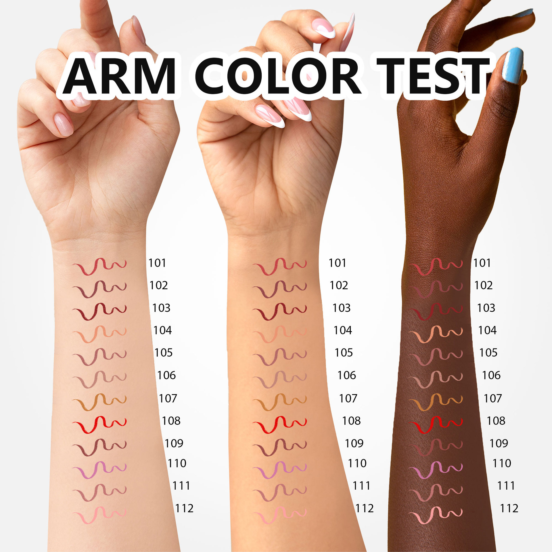 SHCOETY Cross-border Matte Liquid Lip Liner Pen Set, matte Lip gloss, Waterproof nude Lip gloss, Long-lasting Lipstick pen Specification drawing