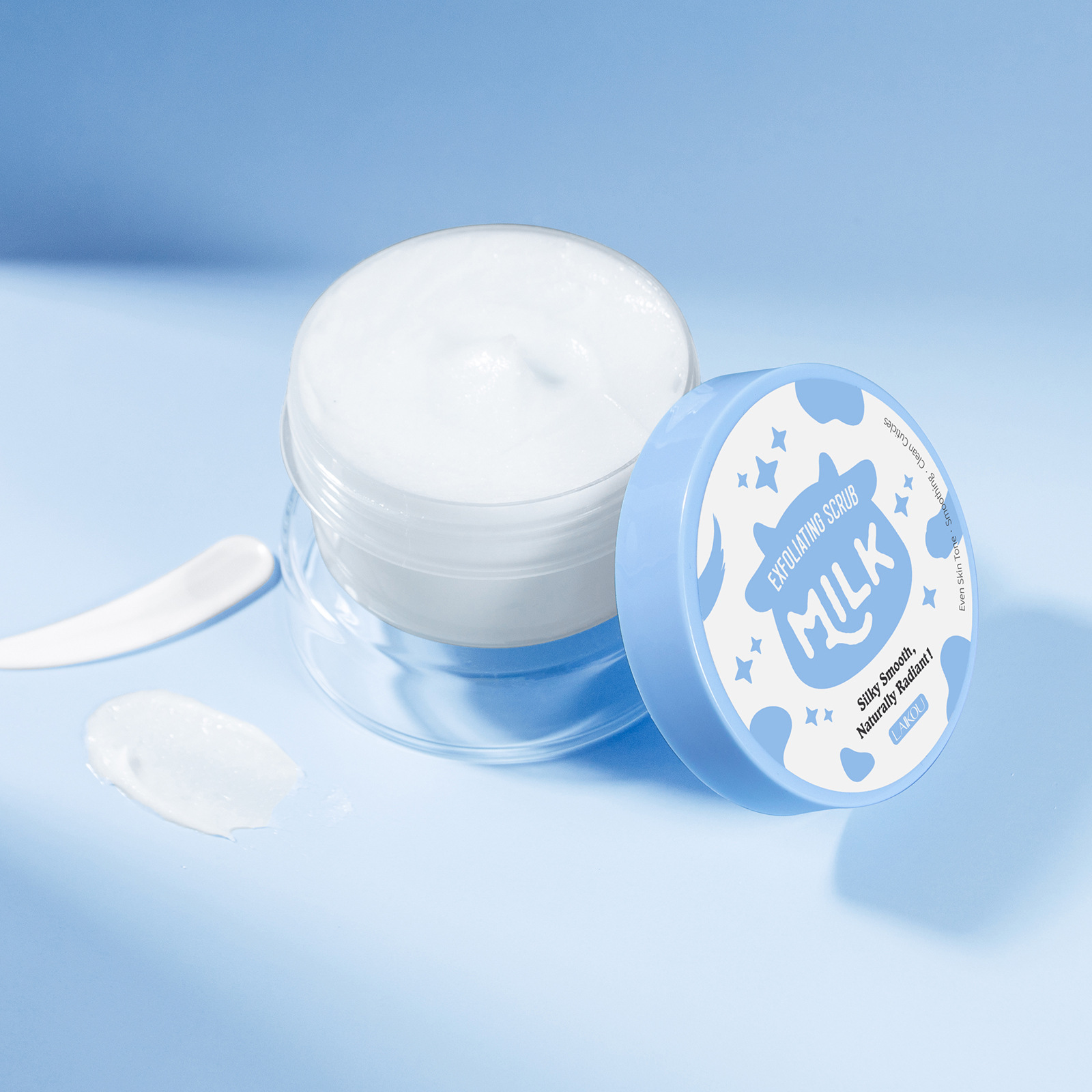 Manufacturer's in-stock cross-border LAIKOU milk Scrub 90g brightening skin tone, hydrating and moisturizing full figure