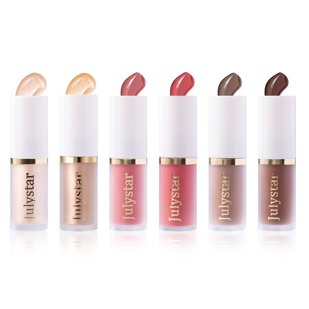 Julystar Facial Blush, Long-lasting Pearlescent Lip Brightening, Natural Highlight Contouring Liquid Set Wholesale Item Picture