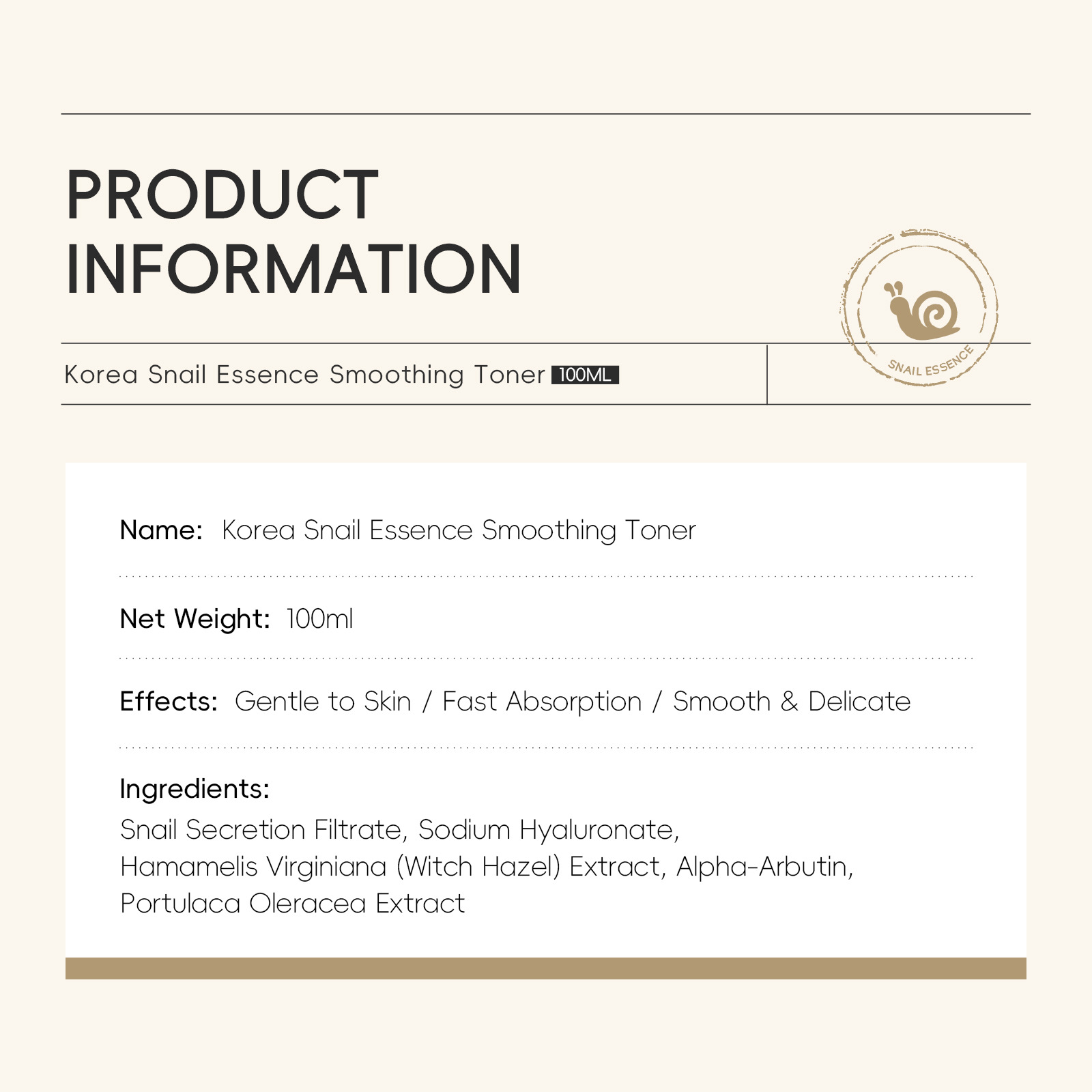Cross-border LAIKOU Korean Snail Essence Toner 100ml Hydrating and Moisturizing Manufacturer in stock details Picture