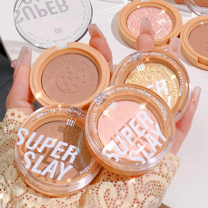 xixi Cookie Crispy Monochrome eyeshadow, brightening the undereye, pearlescent, fine shimmering, matte, pseudo-natural look, versatile for daily use, earth tones full figure