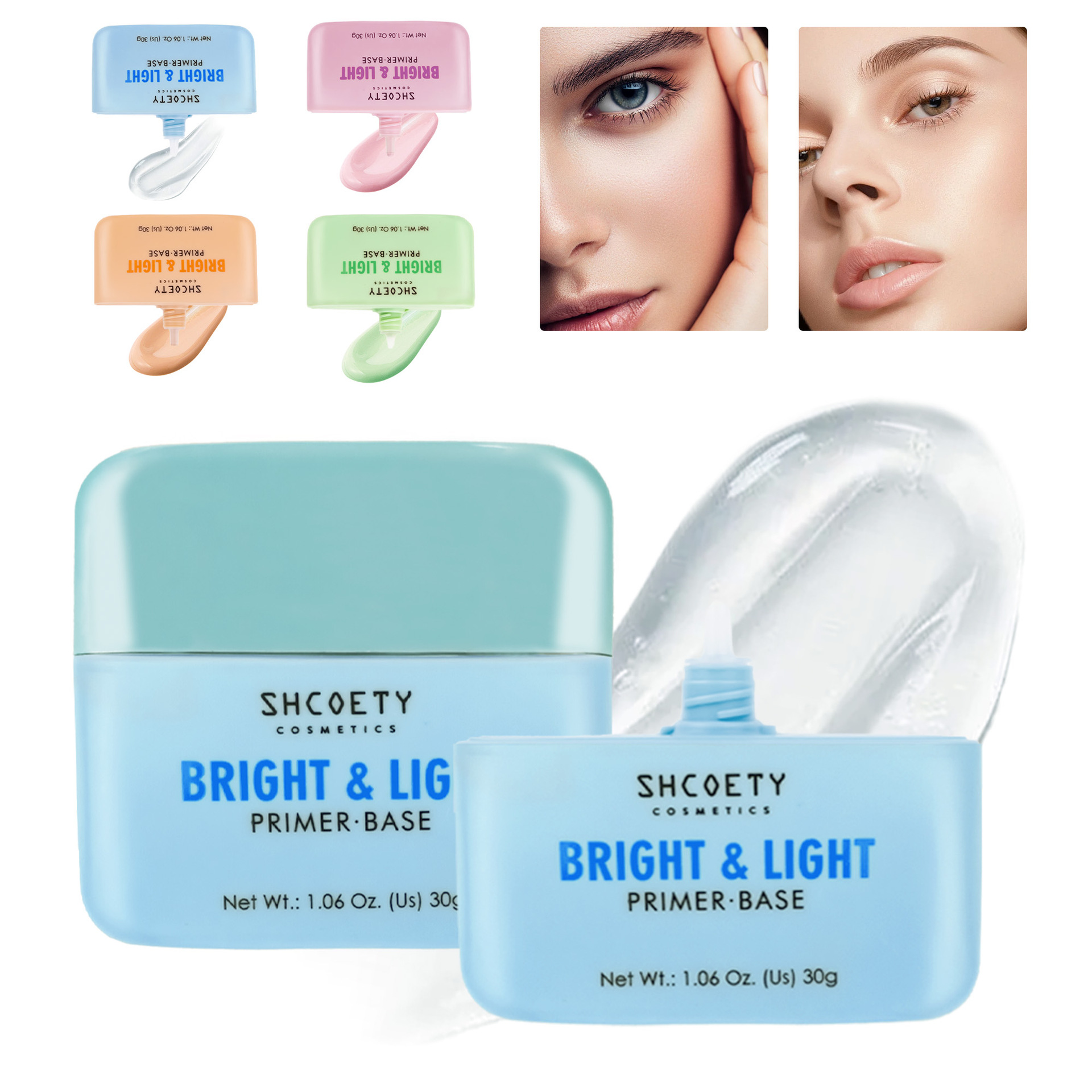 SHCOETY Eye Natural Isolation Moisturizing Primer Facial Base, invisible pores, no clogging Powder primer full figure