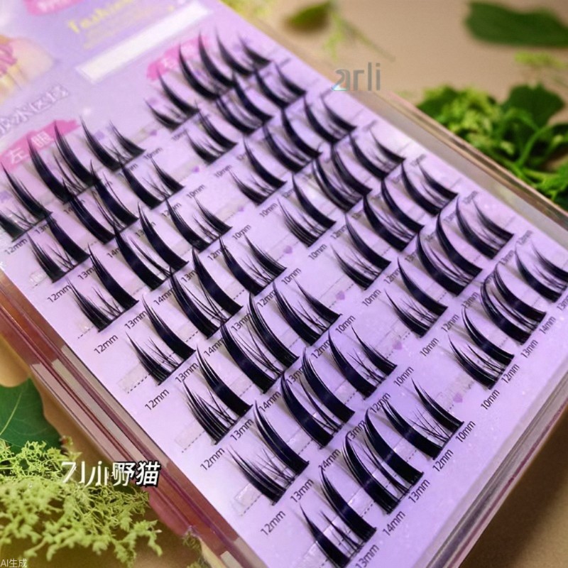 Mengjie Shangpin, lazy person Wild Little cat false eyelashes, natural and thick, photogenic comic eyelashes, lazy person's welfare daily full figure
