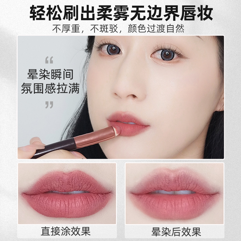 Lip brush, lip mud, lipstick brush, lip round head brush, lip brush, concealer brush, head smudging makeup brush, beauty tools, cross-border Application Scenario