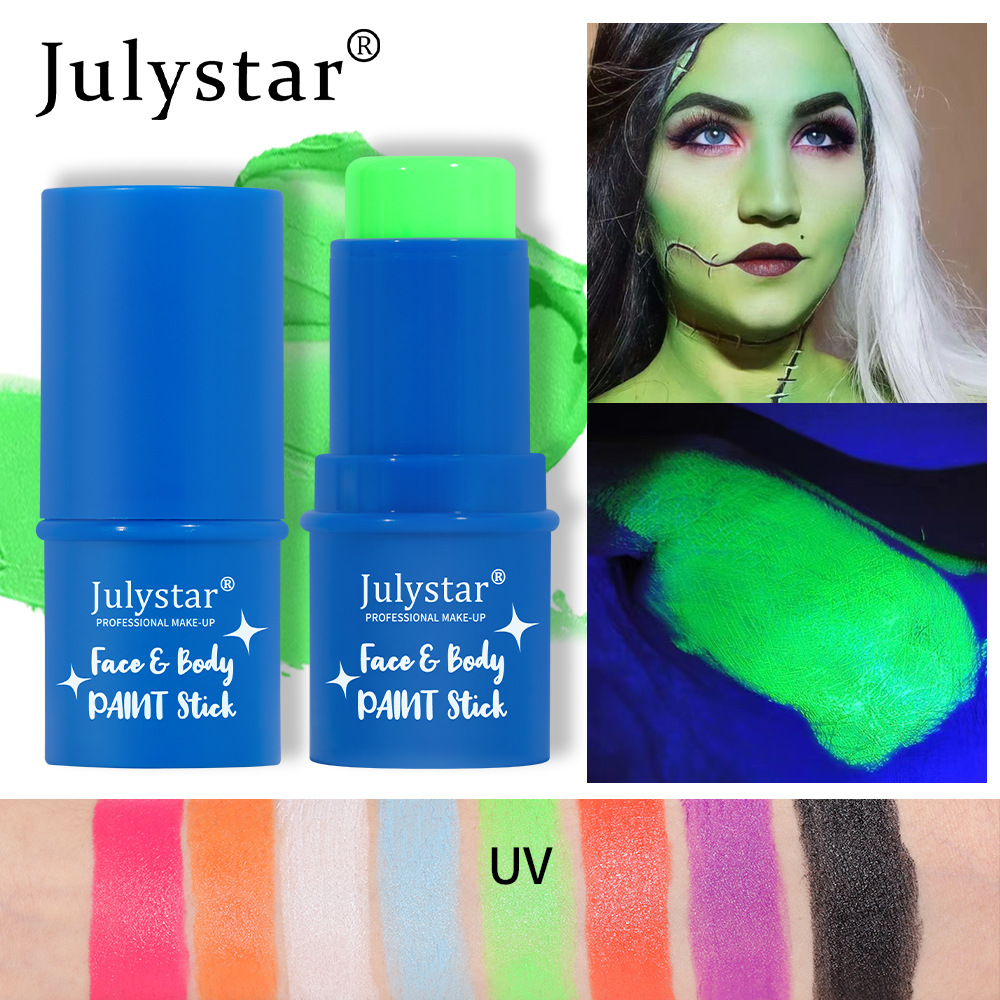 Julystar Halloween Body Painting Cream Face Water-Soluble Fluorescent Face Stage Painting Stick Specification drawing