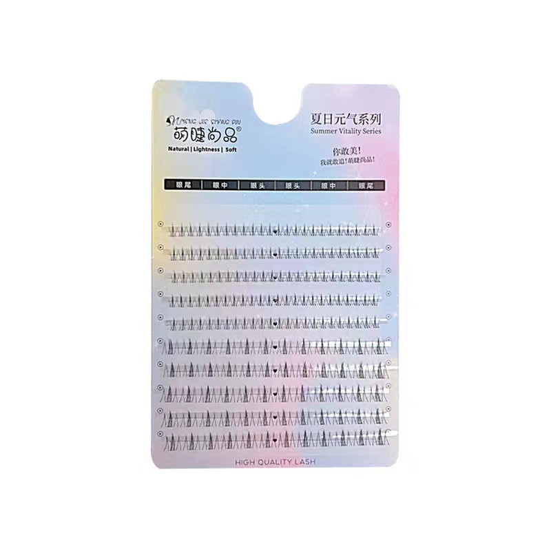 Mengjie Shangpin Little Flame Little Wild Cat Lazy Person Mixed lower eyelash Single cluster segmented Comic Pure Desire Beginner eyelash Item Picture