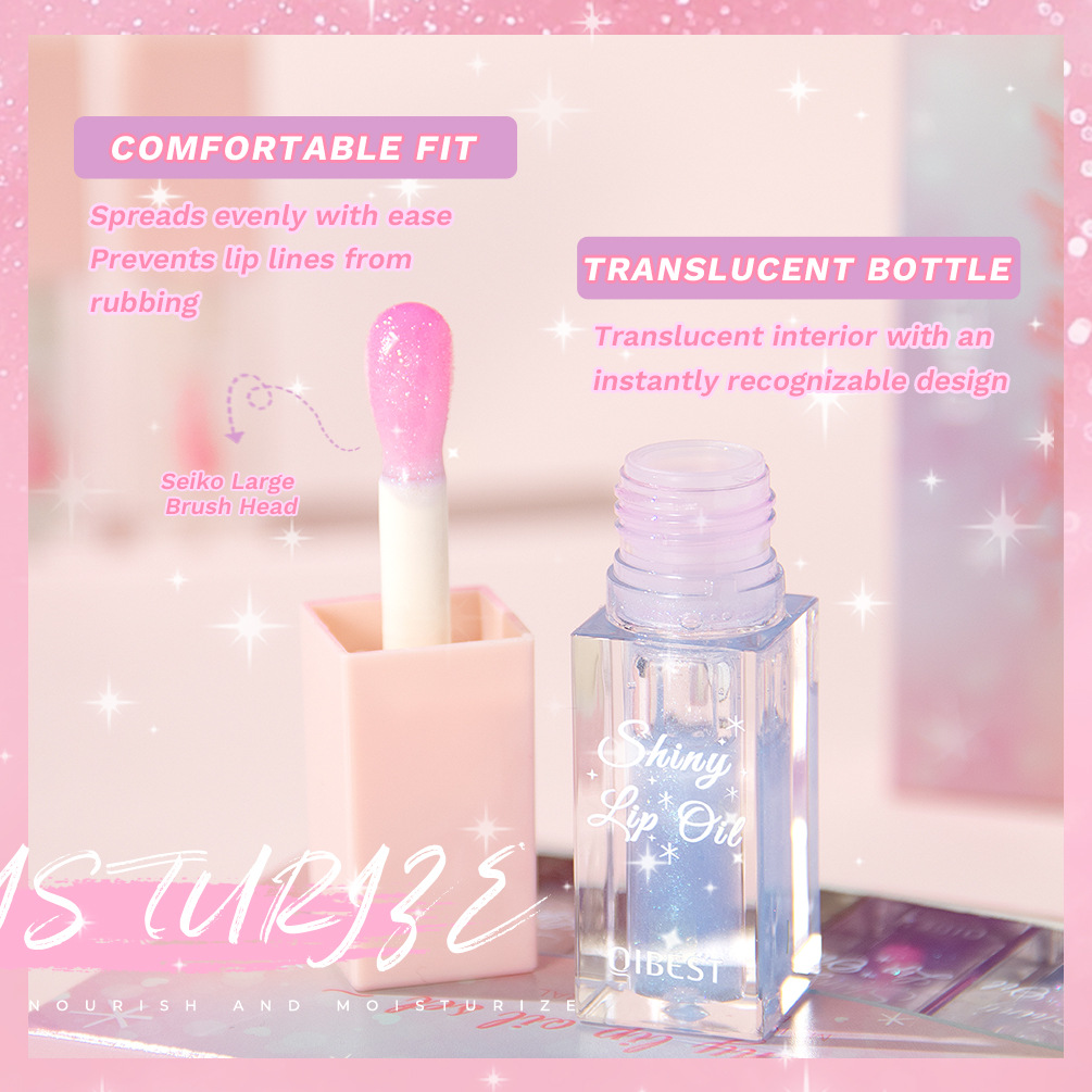 QIBEST Cross-border Color-changing Lip Oil Set: Moisturizing and nourishing, easy to color, chubby lips, Mirror Lip gloss, Lipstick and Makeup details Picture