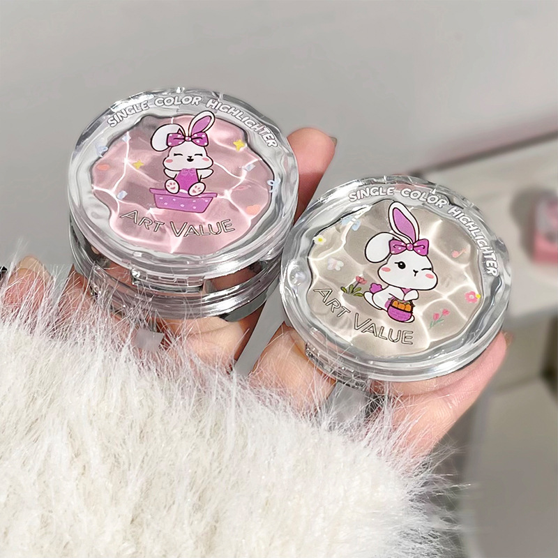 Art Value Pink Rabbit Monochrome Highlighter Pink, Natural and delicate Blush, brightening and contouring, affordable for students Application Scenario