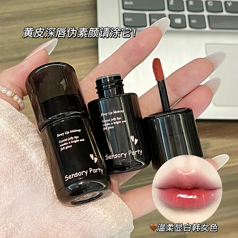 Sensory Party's new sweet and cool mirror lip gloss, affordable student lipstick, light makeup, lip gloss and makeup on Xiaohongshu full figure