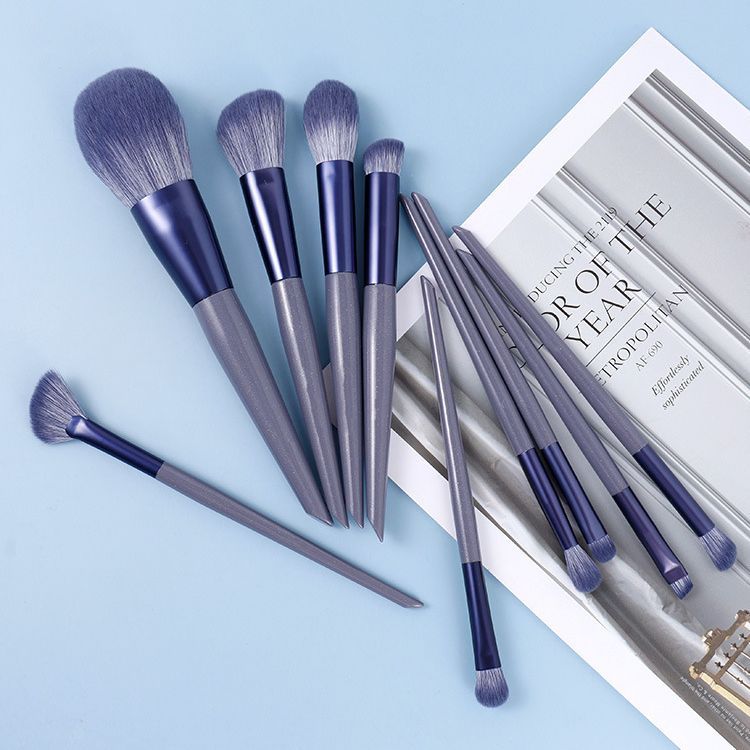 Cangzhou Lantis' same style Purple Rabbit 10-piece makeup brush set, complete beginner's tools for eyeshadow, blush and powder painting Specification drawing