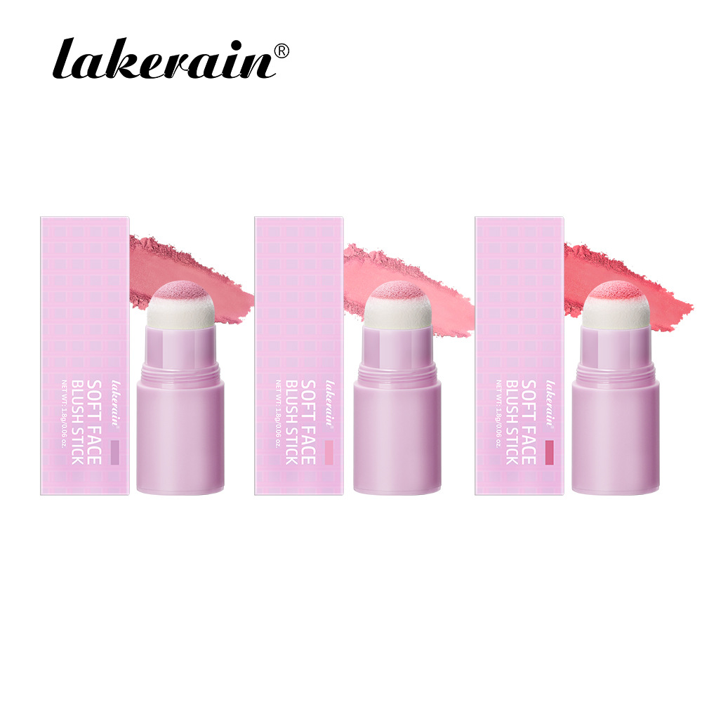lakerain Purple Tube Sponge Head Blush Stick Matte matte Natural Blush Item Picture