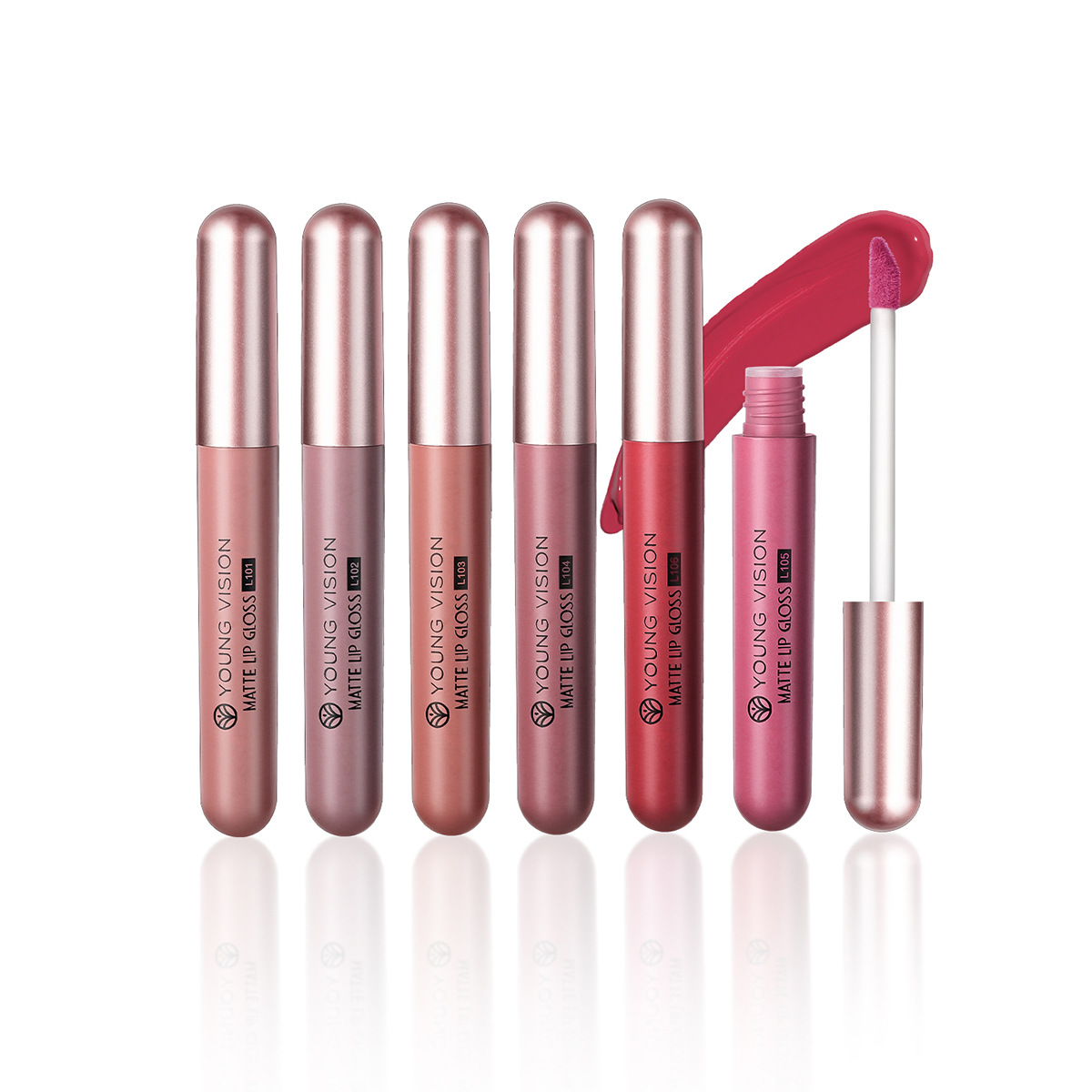 YOUNG VISION Matte Lip Gloss Set, 6-piece Lip gloss Set, Velvet Lipstick Cross-border Makeup Item Picture