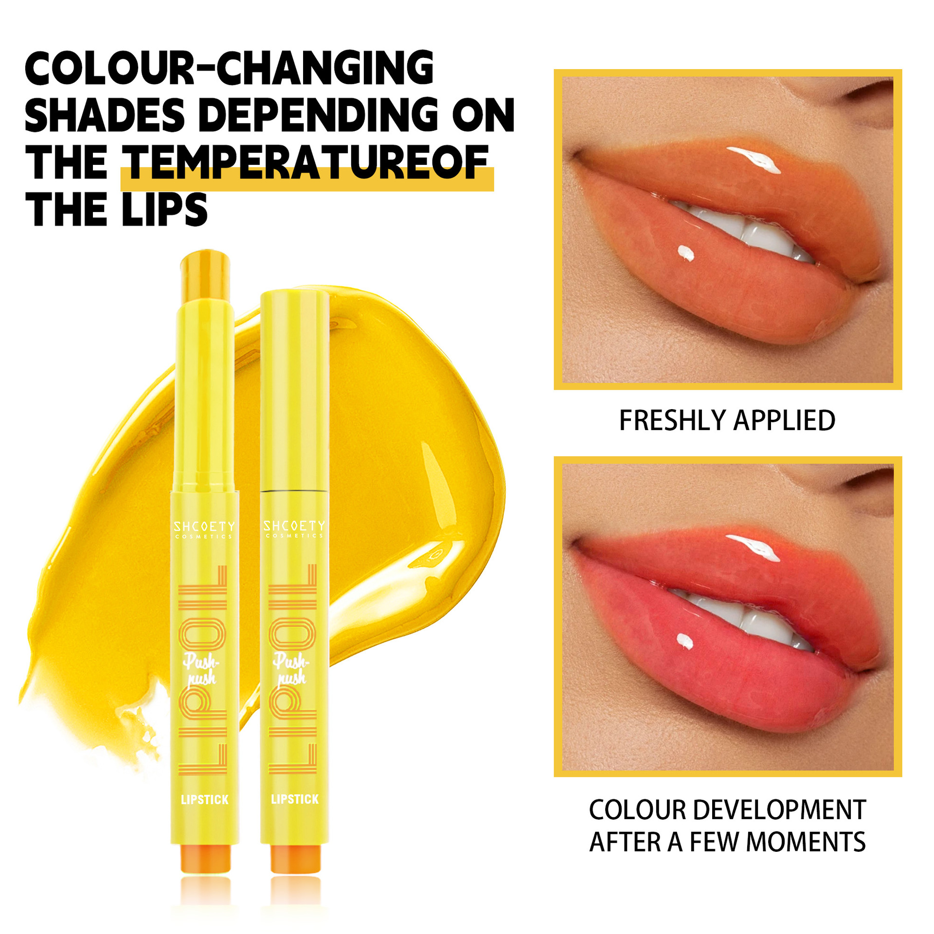 SHCOETY Cross-border Makeup Jelly Press Lipstick Solid Water Light Lip Gloss Mirror Lip Gloss Multi-color export lipstick details Picture