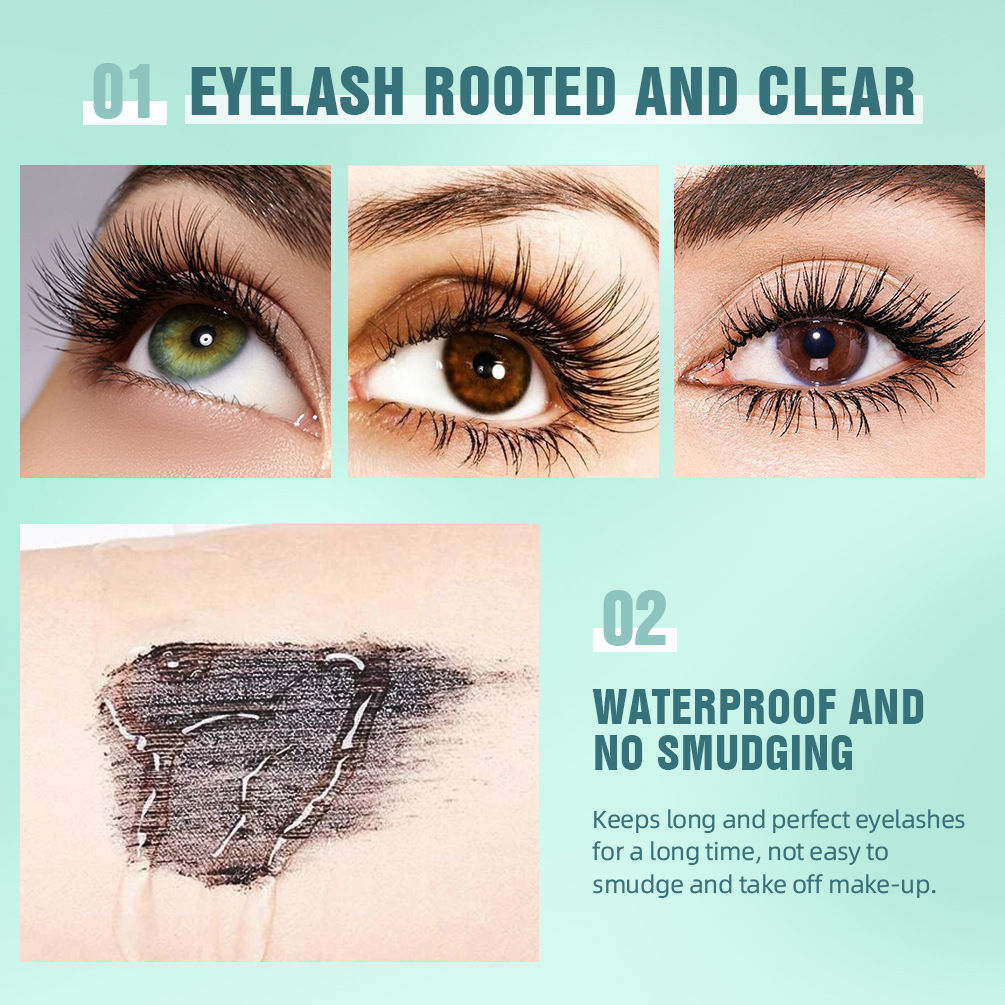 QIBEST Cross-border Mascara is waterproof and does not smudge. It features a long, curly, thick and shaping mascara base and a curly makeup look Specification drawing