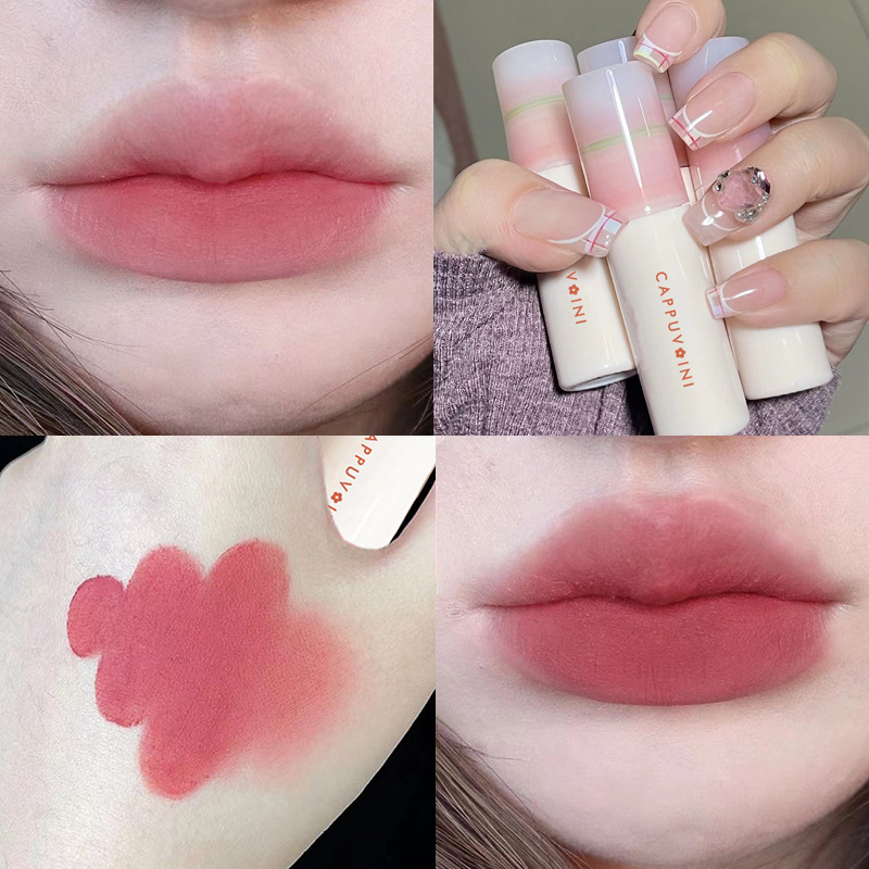 cappuvini small milk tube Lip Gloss Lip Paste, airiness, whitening, matte velvet, matte lip gloss lipstick full figure