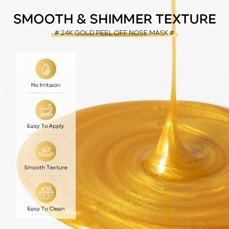 Cross-border Version QUIYUM24K Gold Peel-off Nasal Mask 30g (Color box) Cleansing, hydrating and moisturizing Application type Specification drawing