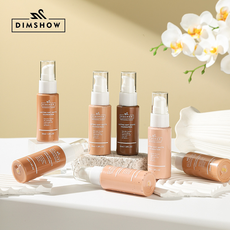 DIMSHOW matte Foundation is not prone to smudging and is a contouring press foundation for cross-border makeup Specification drawing