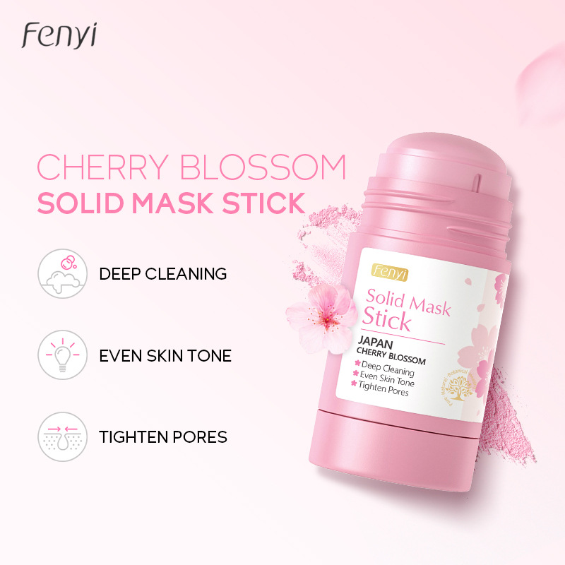 fenyi Cherry Blossom Solid Mask Stick 40g Application mud Mask cleanses pores, hydrates, moisturizes and beautifies the skin cross-border full figure