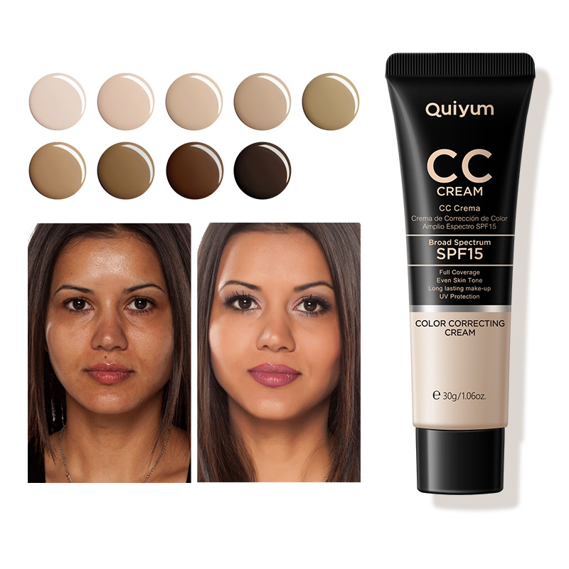 Cross-border Quiyum CC Cream 30ml (Color box) Concealer, Beautify the skin, hydrate and moisturize. Manufacturer's wholesale in stock full figure