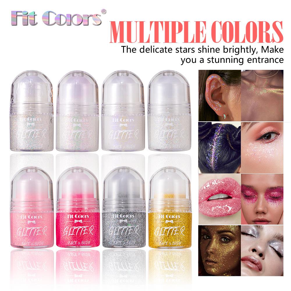 Fit Colors 8-color Ball Sequin Gel Sequin Glitter Gel Body Painting Dazzling Eyeshadow full figure