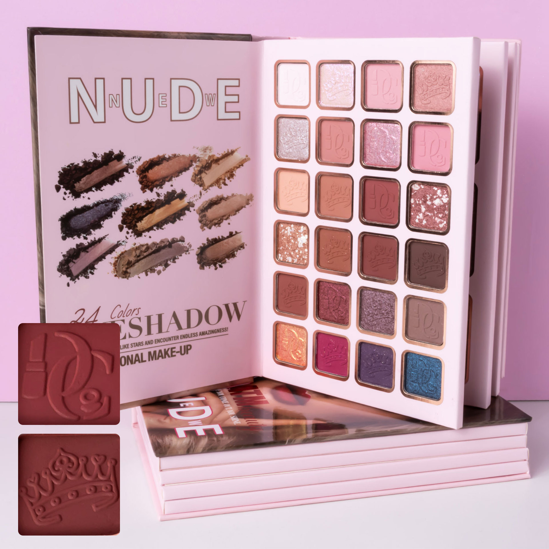 Cross-border bestseller 43-color makeup palette, four-layer flip book eyeshadow palette, matte pearlescent blush, contour and highlight in one piece Item Picture