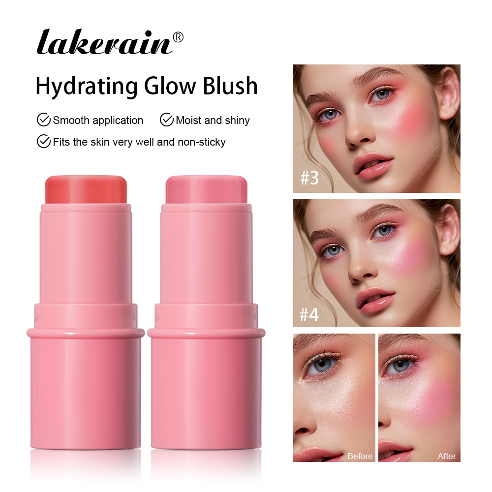lakerain Water Glow Blush Cross-border Beauty color-enhancing Blush Stick Specification drawing