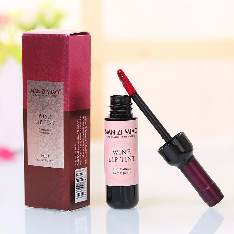 Lip dye, red wine bottle lip gloss and lip gloss are not easy to stick to the rim of the glass. Red multi-color red wine lip dye, lip bite details Picture