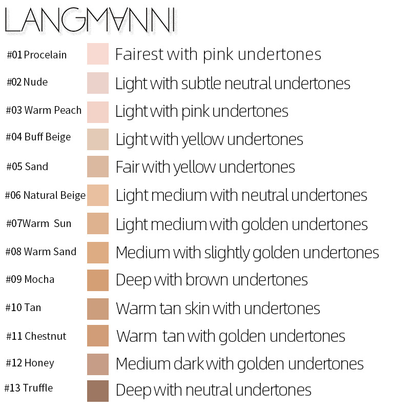Langmanni Press Foundation Matte kong Oil Mask xia Foundation European and American Makeup Specification drawing