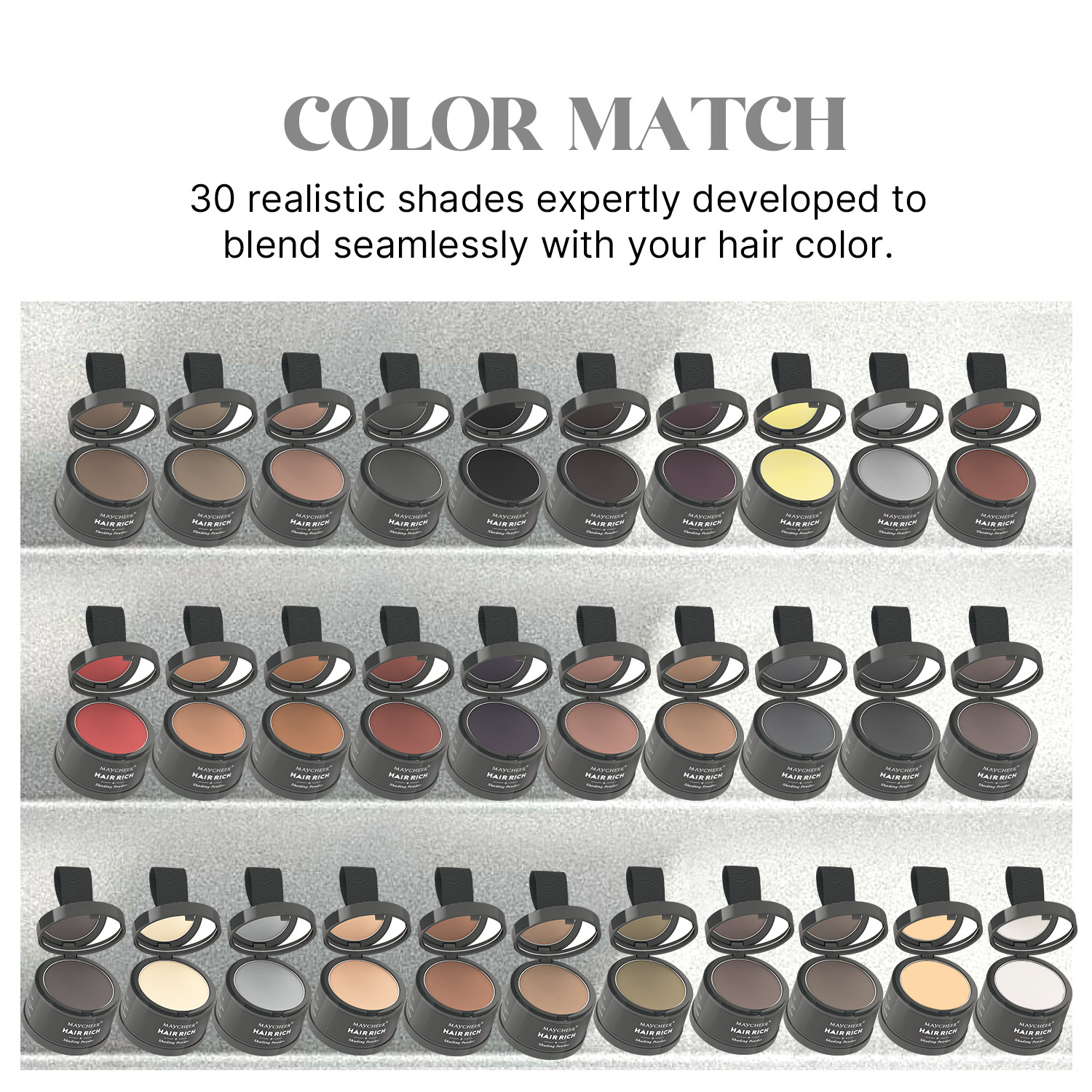 MAYCHEER Hairline Contouring Shadow Powder 31 color for Forehead Contouring and filling Hairline replacement 3089 details Picture