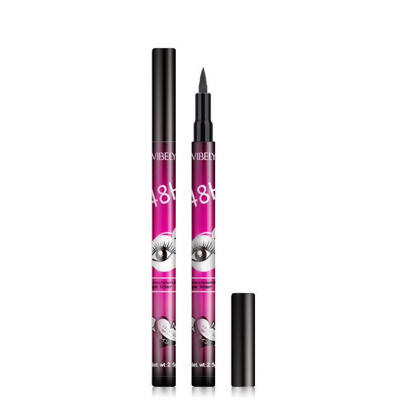 VIBELY Cross-border Black Waterproof, oil-resistant, non-smudging eyeliner, extremely fine, smooth, quick-drying and long-lasting eyeliner liquid Item Picture