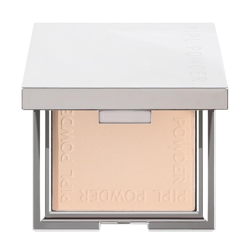 PIPL Small Silver Block Powder Compact for Concealing and contouring, Dry and Wet Dual-purpose Moisturizing Dry Powder, Setting Powder, Loose Powder for Women, Long-lasting Powder Compact Live broadcast Item Picture
