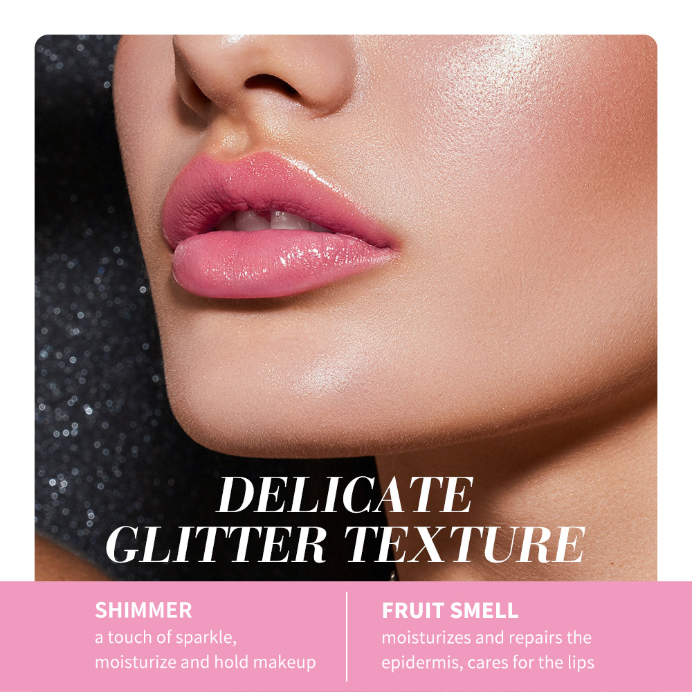 Clubday Square Tube Mirror Temperature Change Fruit Lip Gloss Transparent Pearl Chameleon Lip oil Lip Makeup wholesale Specification drawing