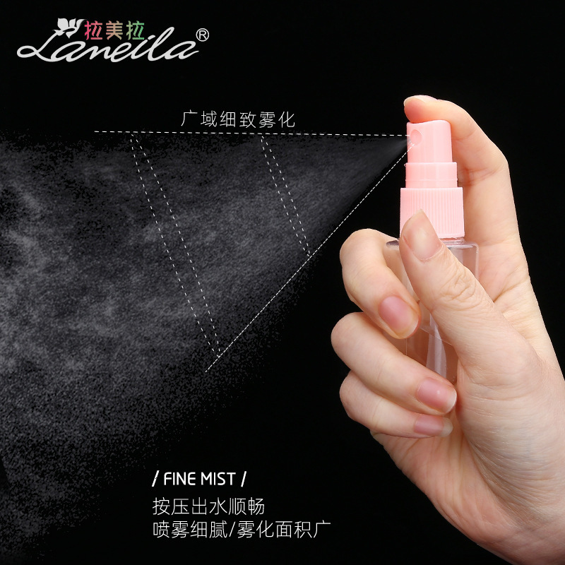 La Meila Travel Makeup Empty Bottle set 8-piece spray bottle face cream box with storage bag, dispensed bottle LA1077 Specification drawing