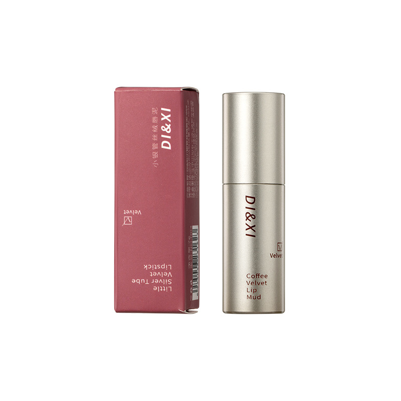 DIXI Small silver Tube Lip Gloss Velvet matte Whitening Lip Mud, natural and versatile for girls, live-streaming new makeup wholesale Item Picture