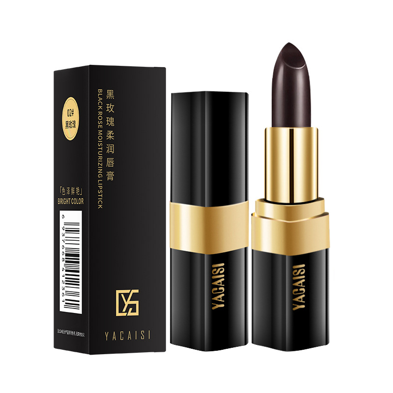 Yacaisi Moisturizing and Hydrating Black Rose Lipstick, the same style as Doukai, brightening, non-staining and non-fading lipstick live stream Item Picture