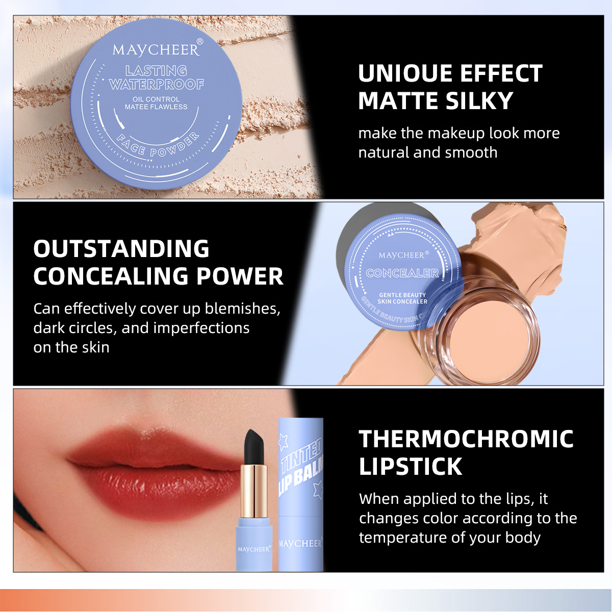 MAYCHEER Heart-to-Heart Beauty 8-piece Set Gift Box, Qixi Festival Valentine's Cross-border Export All-English Makeup Set Application Scenario