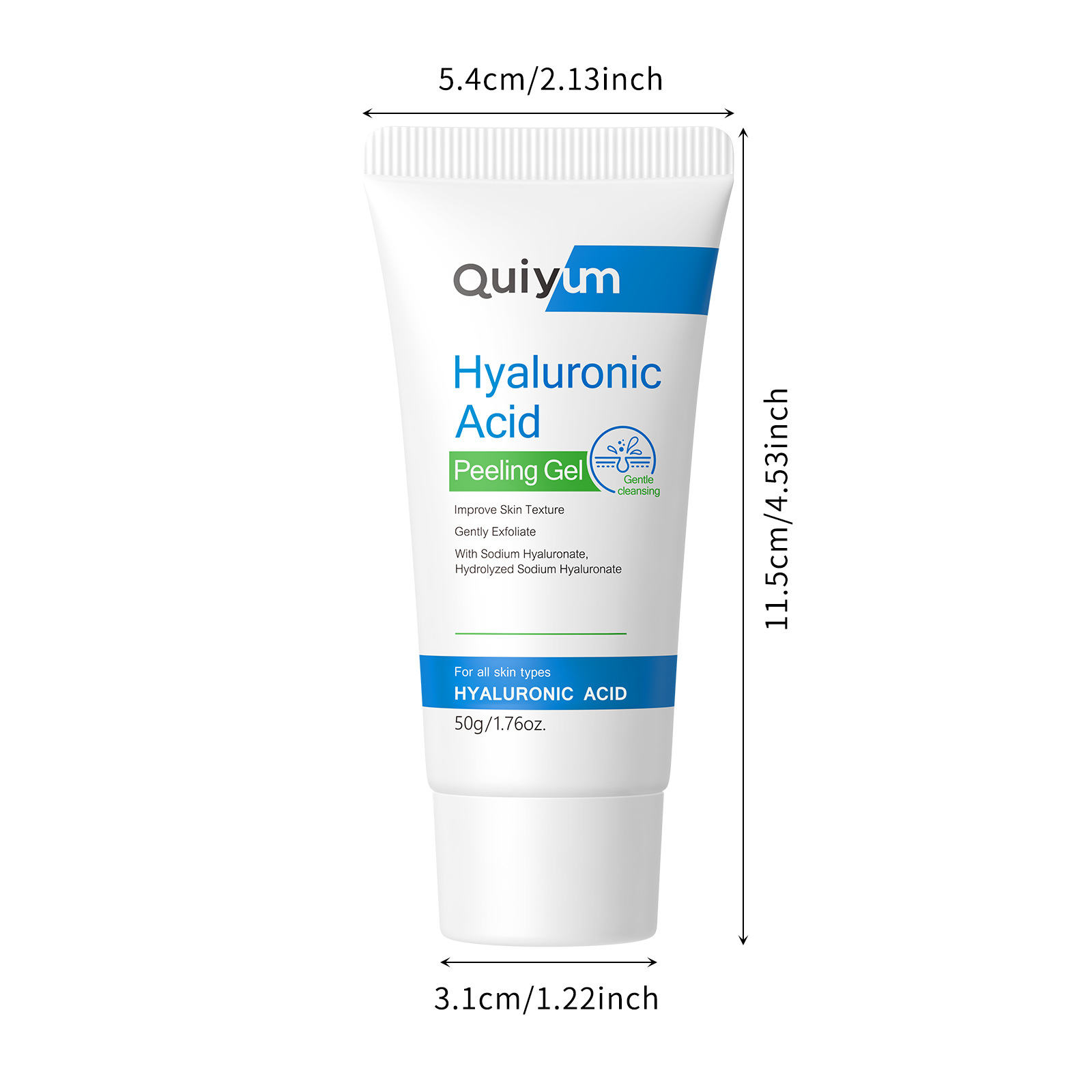 Cross-border new product quiyum Hyaluronic acid Exfoliating Scrub 50g for cleansing facial skin is in stock and available for delivery from the manufacturer Item Picture
