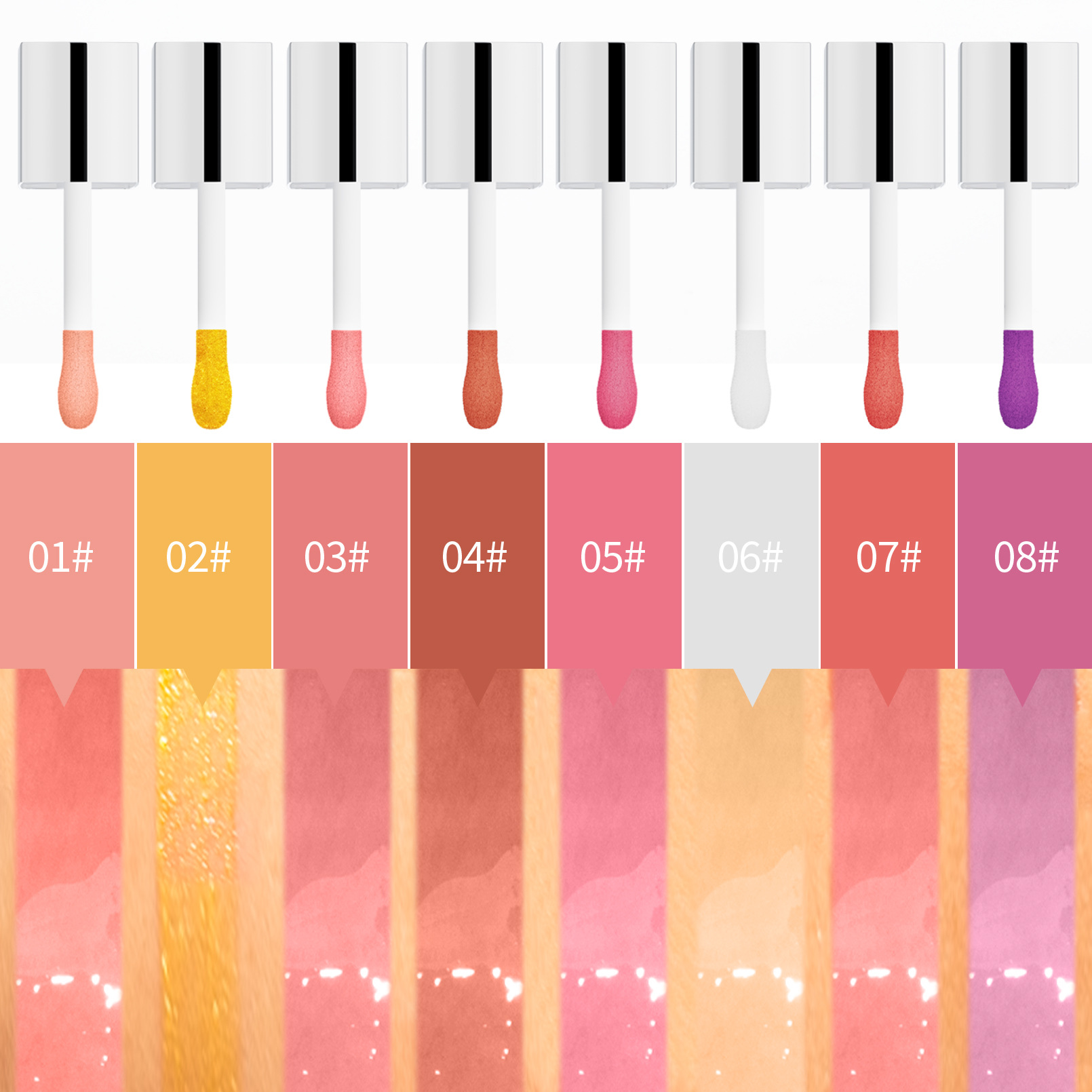 QIC Qini Lip Moisturizing Oil Moisturizing Lip Balm Transparent Dudu Lip Gloss Glass Lip Moisturizing Oil Cross-border bestsellers Specification drawing